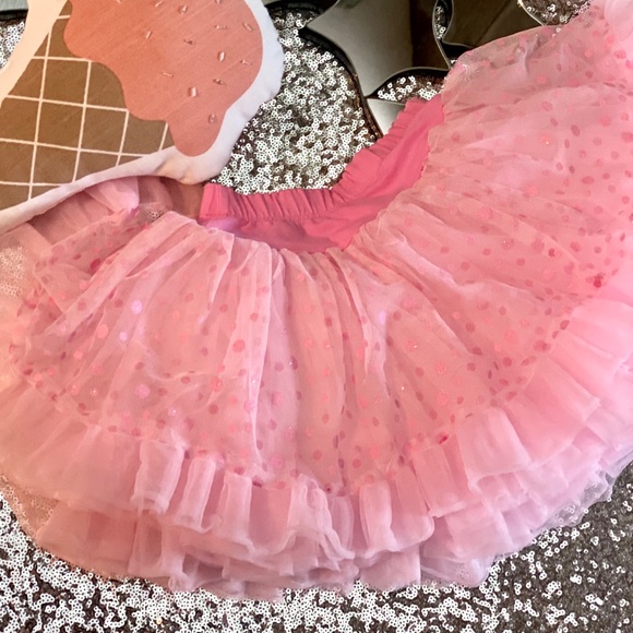 Other - Pink and full glitter screen print polka dot tutu